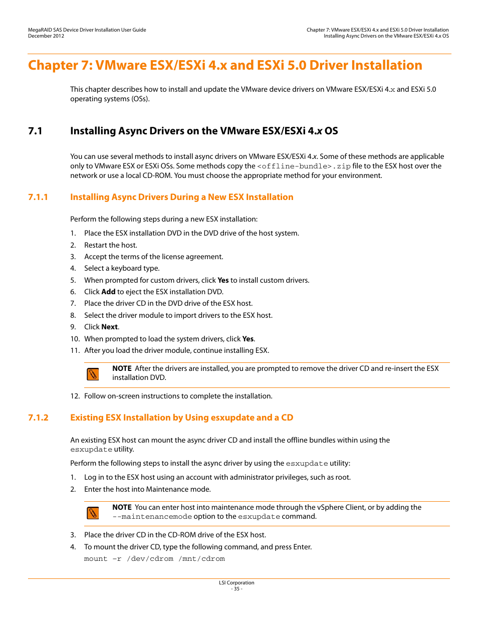 Chapter 7 | Avago Technologies MegaRAID SAS 9240-4i User Manual | Page 35 / 49