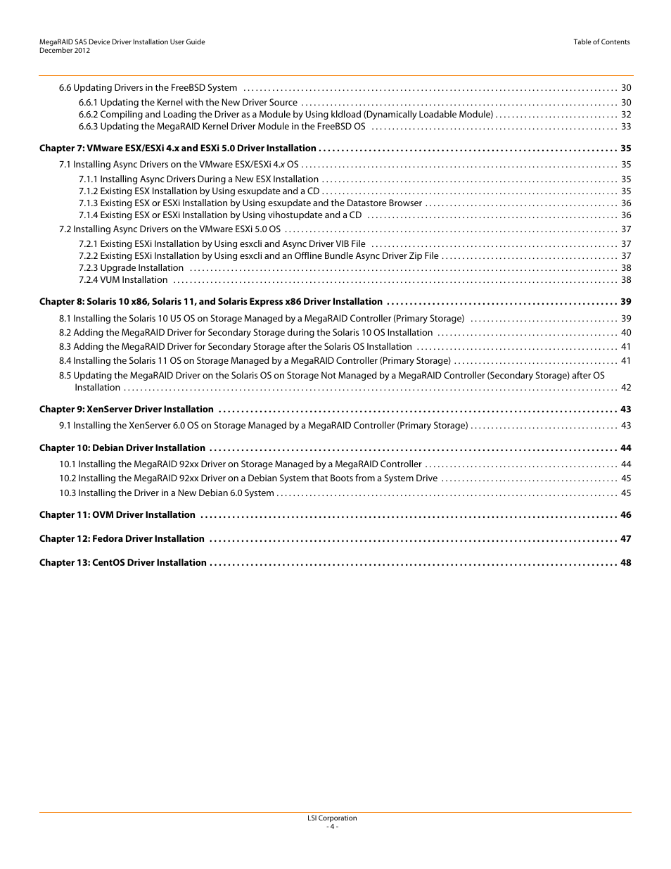 Avago Technologies MegaRAID SAS 9240-4i User Manual | Page 4 / 49