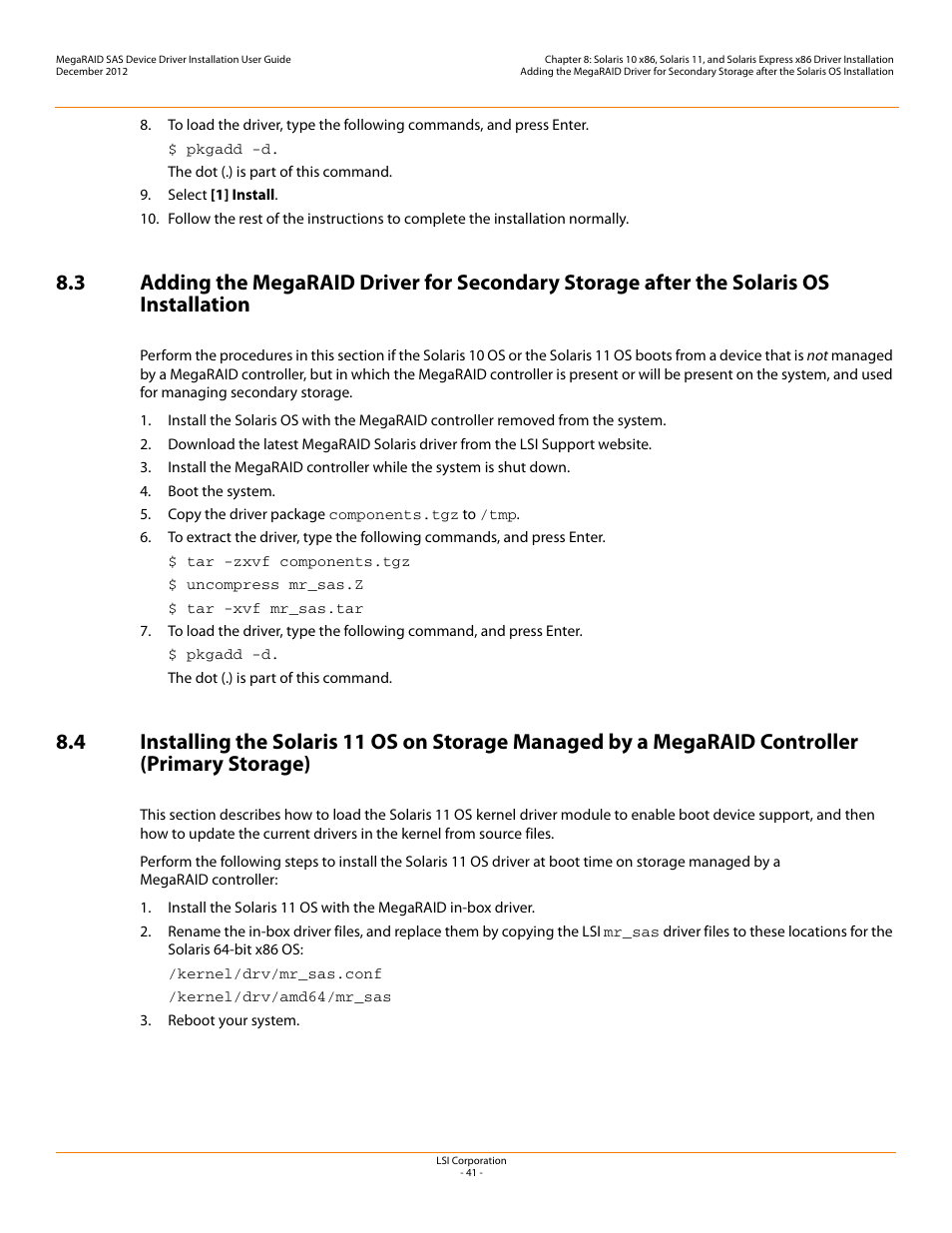 Avago Technologies MegaRAID SAS 9240-4i User Manual | Page 41 / 49