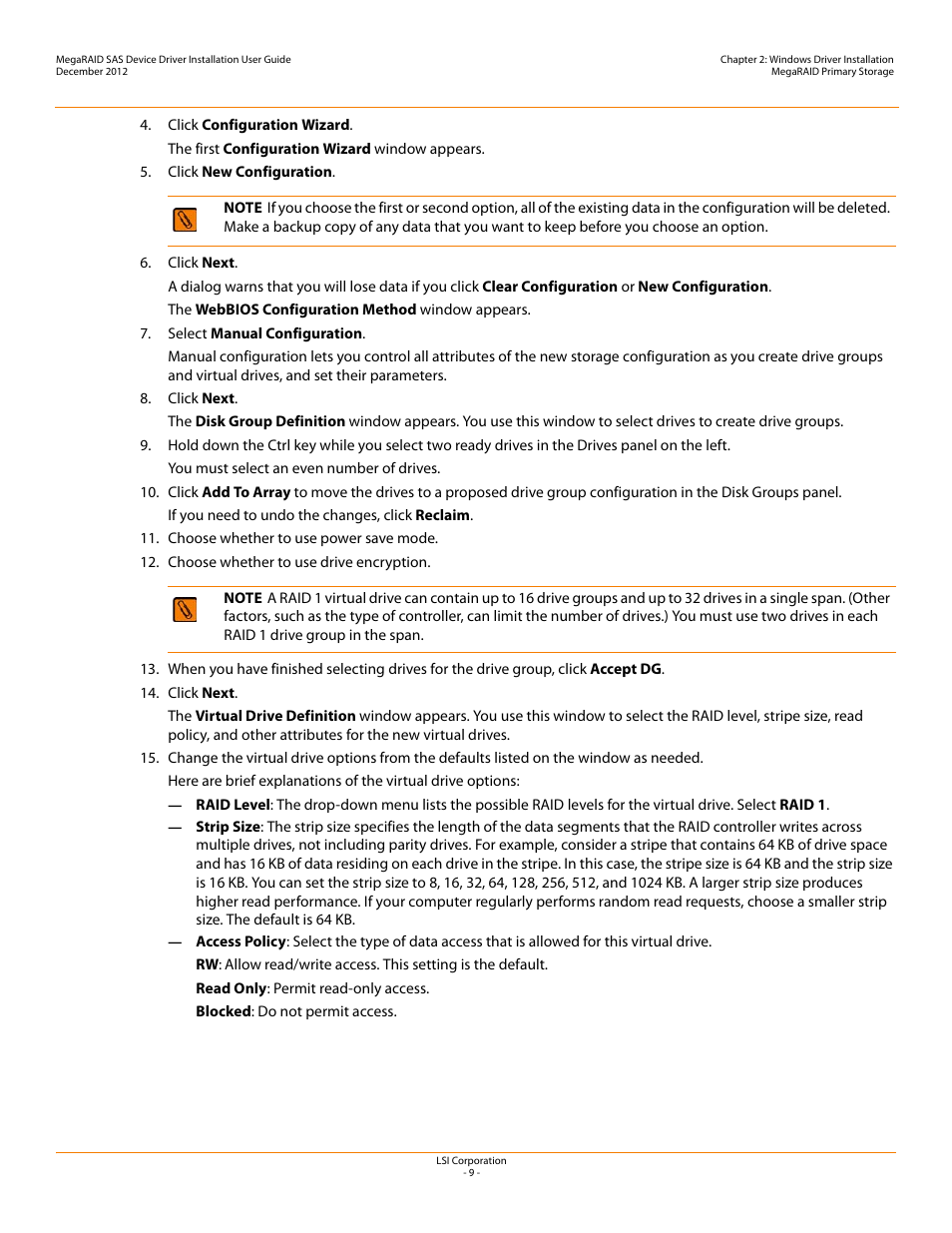Avago Technologies MegaRAID SAS 9240-4i User Manual | Page 9 / 49