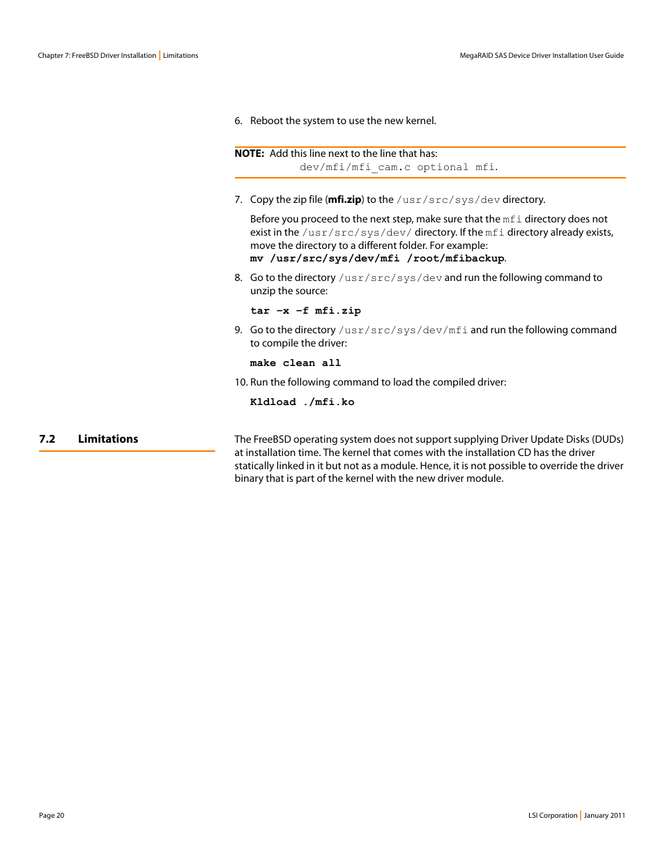 2 limitations | Avago Technologies MegaRAID SAS 9240-4i User Manual | Page 20 / 28