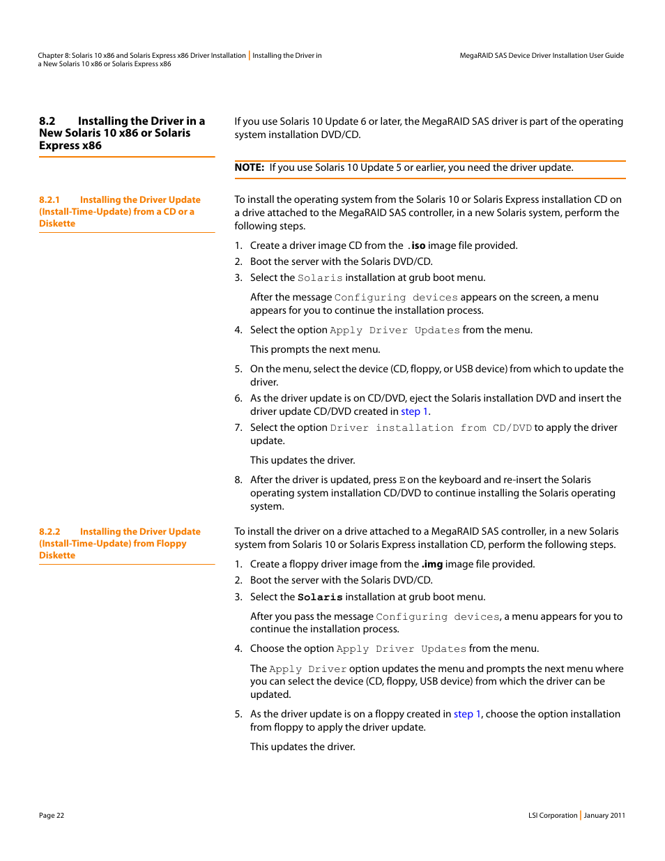 Avago Technologies MegaRAID SAS 9240-4i User Manual | Page 22 / 28