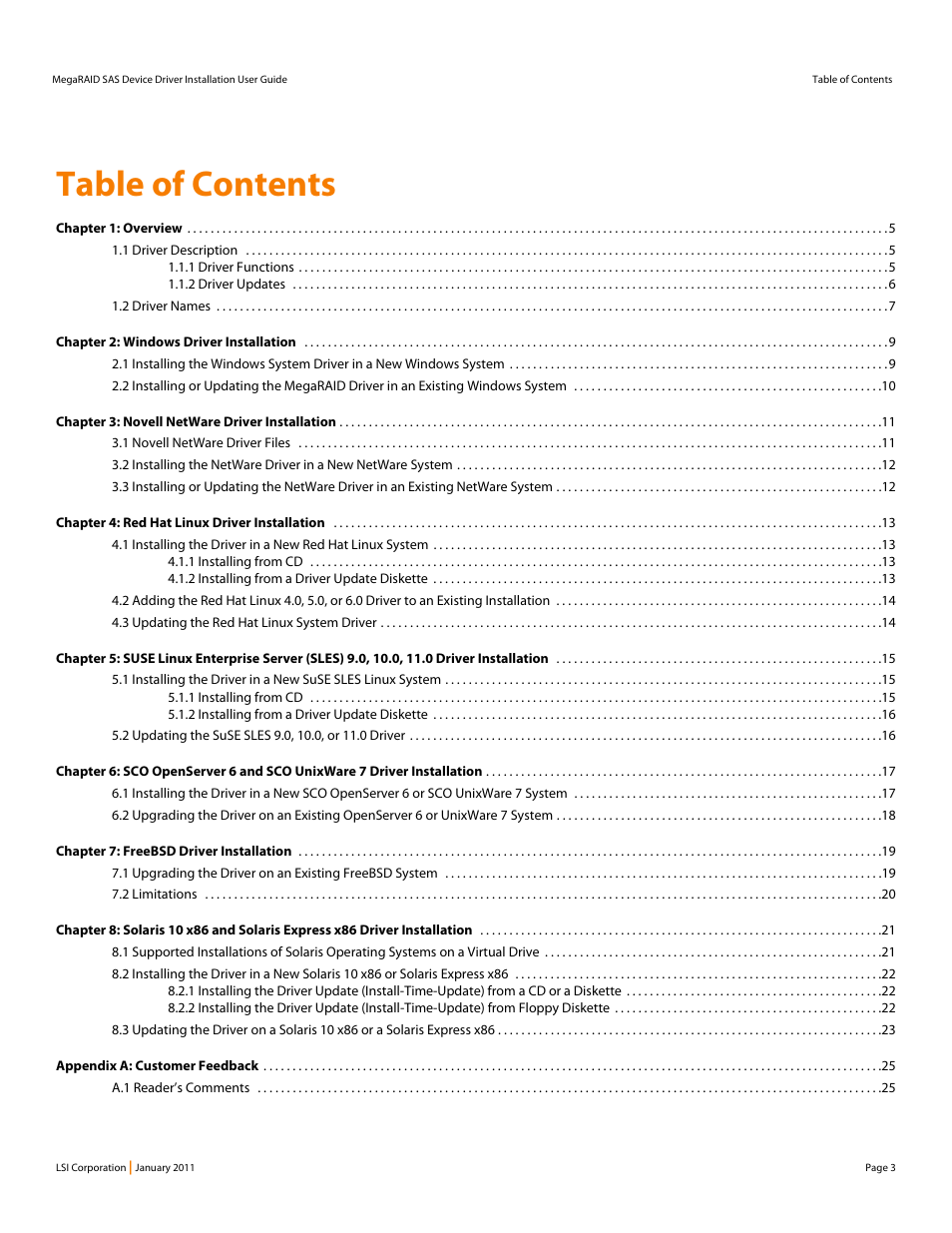 Avago Technologies MegaRAID SAS 9240-4i User Manual | Page 3 / 28