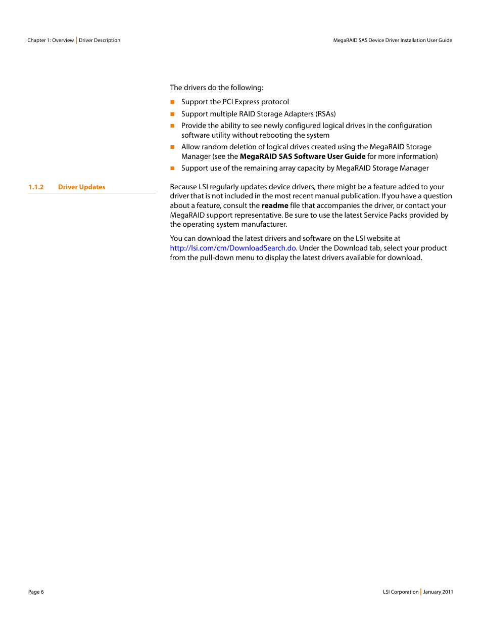 2 driver updates | Avago Technologies MegaRAID SAS 9240-4i User Manual | Page 6 / 28