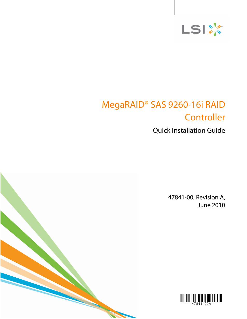 Avago Technologies MegaRAID SAS 9260-16i User Manual | 12 pages