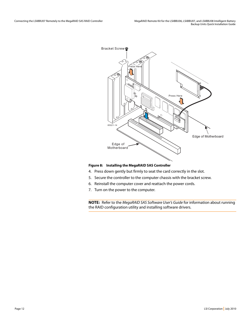 Figure 8 | Avago Technologies MegaRAID SAS 9260-16i User Manual | Page 12 / 14