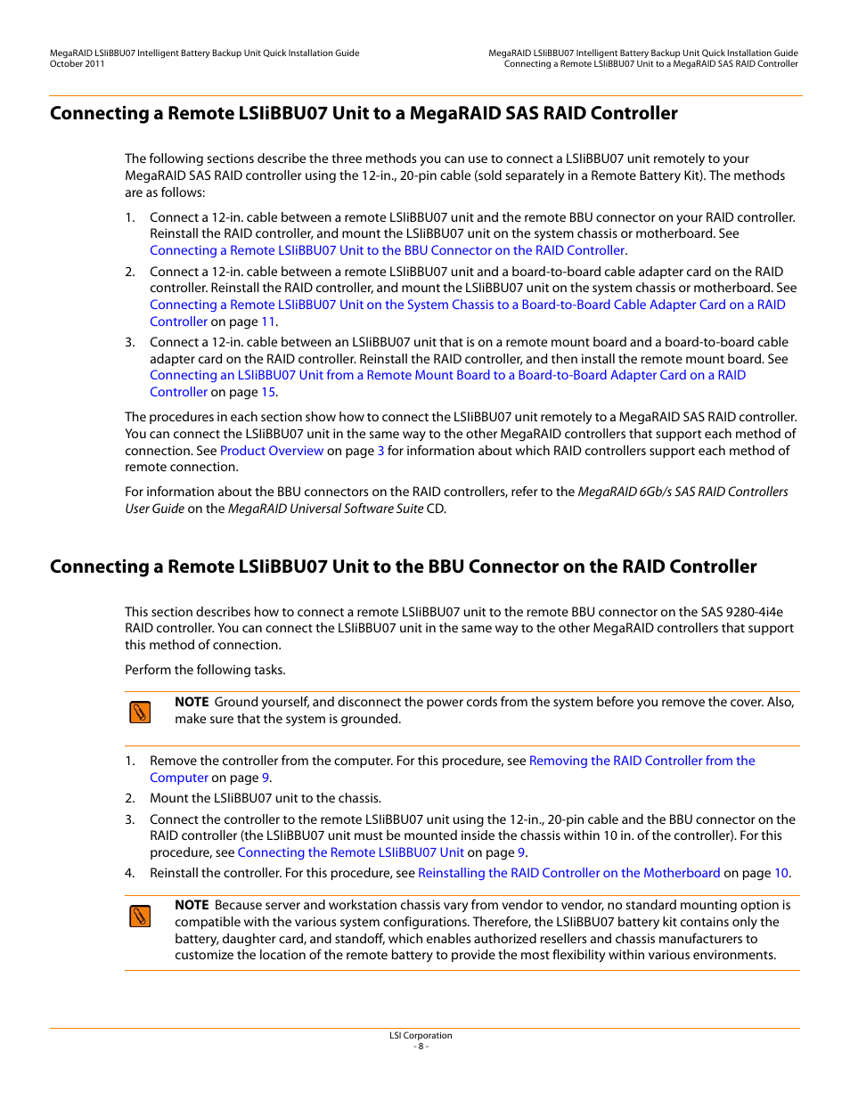 Avago Technologies MegaRAID SAS 9260-4i User Manual | Page 8 / 22