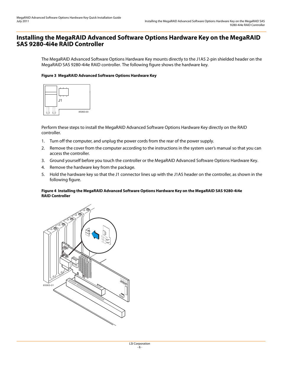 Avago Technologies MegaRAID SAS 9260-4i User Manual | Page 6 / 8