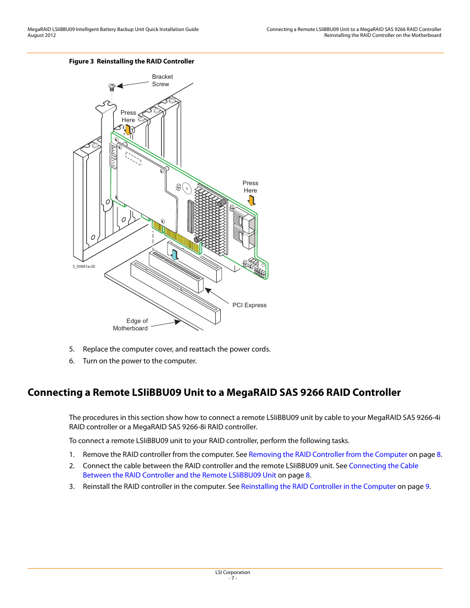 Avago Technologies MegaRAID SAS 9266-4i User Manual | Page 7 / 20