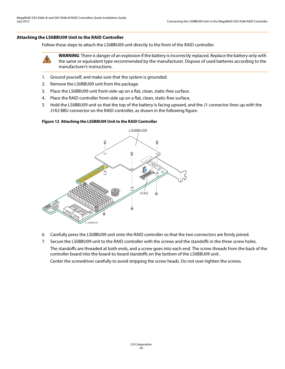 Avago Technologies MegaRAID SAS 9266-4i User Manual | Page 20 / 26