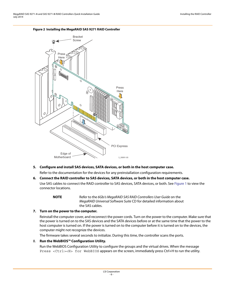 Avago Technologies MegaRAID SAS 9271-4i User Manual | Page 6 / 8