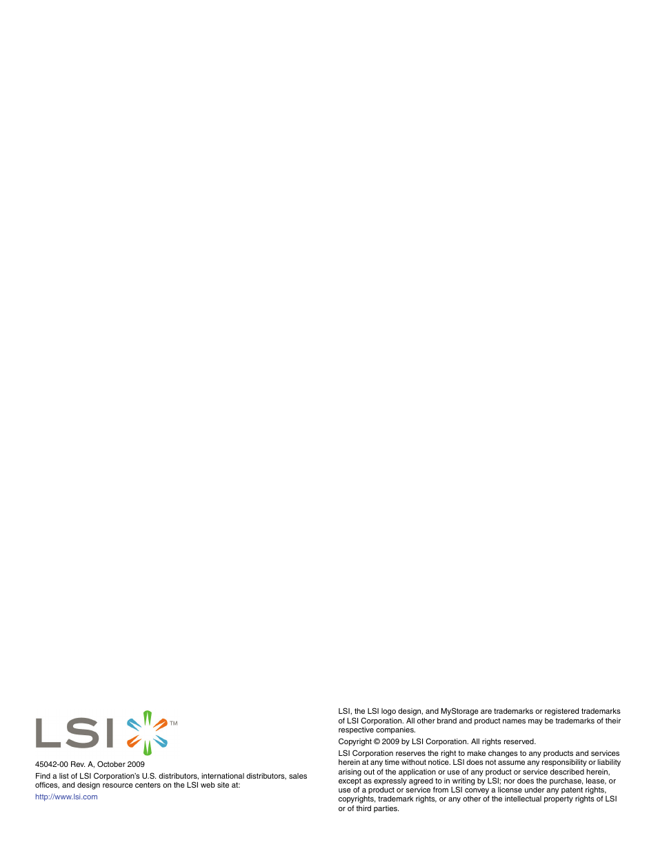 Copyright notice | Avago Technologies MegaRAID SAS 9280-4i4e User Manual | Page 4 / 4