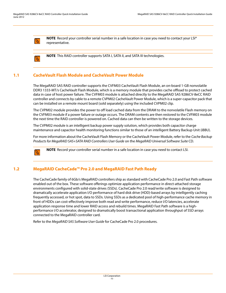 Avago Technologies MegaRAID SAS 9286CV-8eCC User Manual | Page 4 / 18