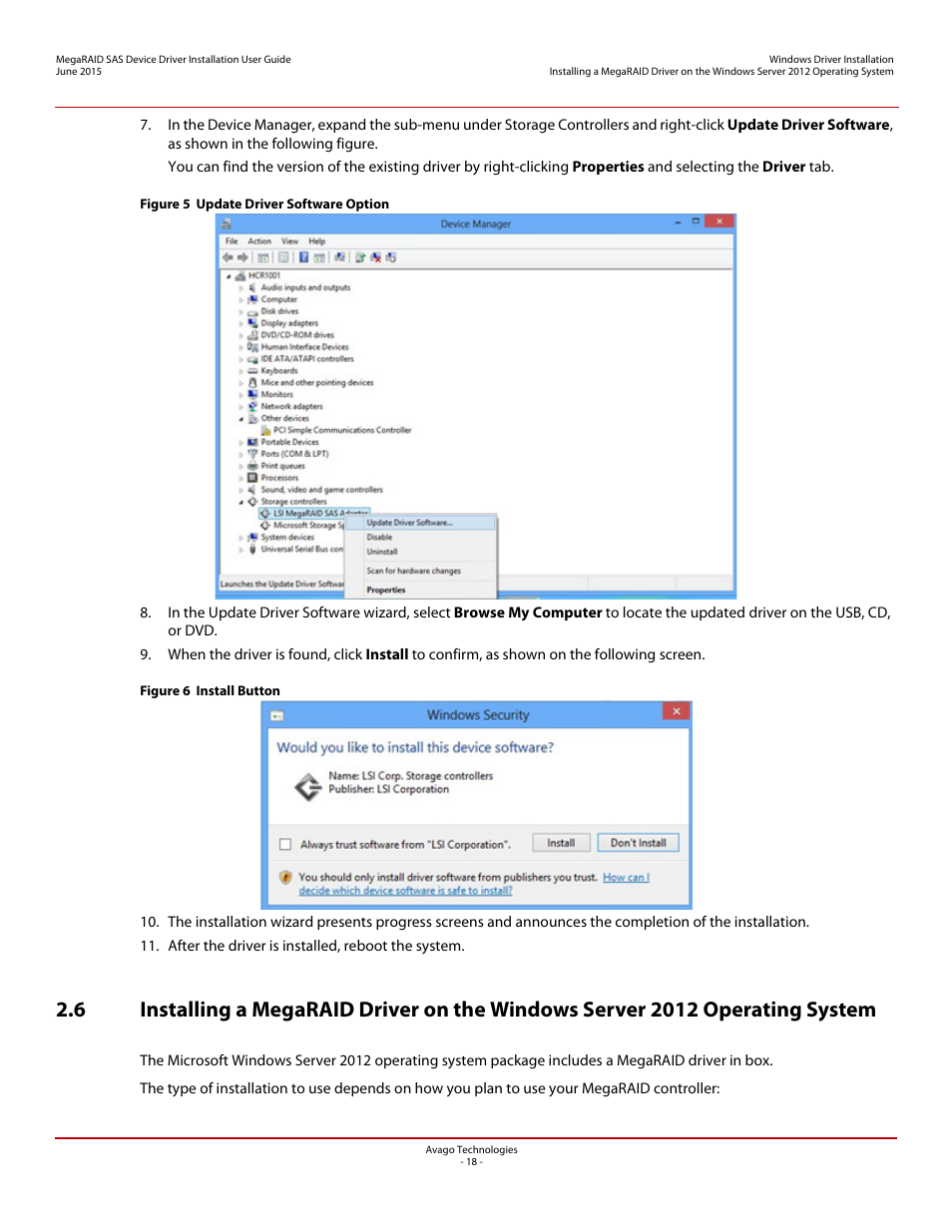 Avago Technologies MegaRAID SAS 9341-4i User Manual | Page 18 / 72