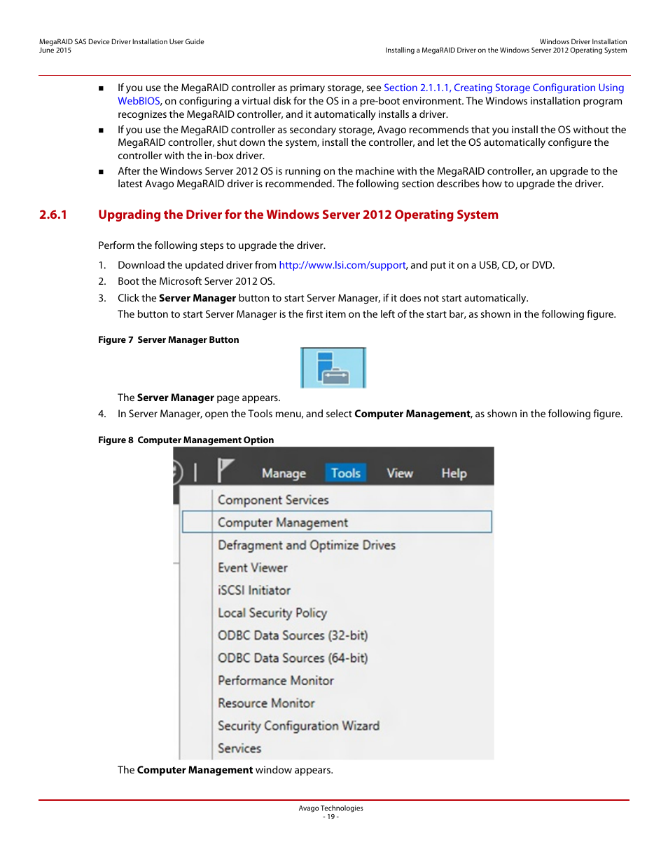 Avago Technologies MegaRAID SAS 9341-4i User Manual | Page 19 / 72