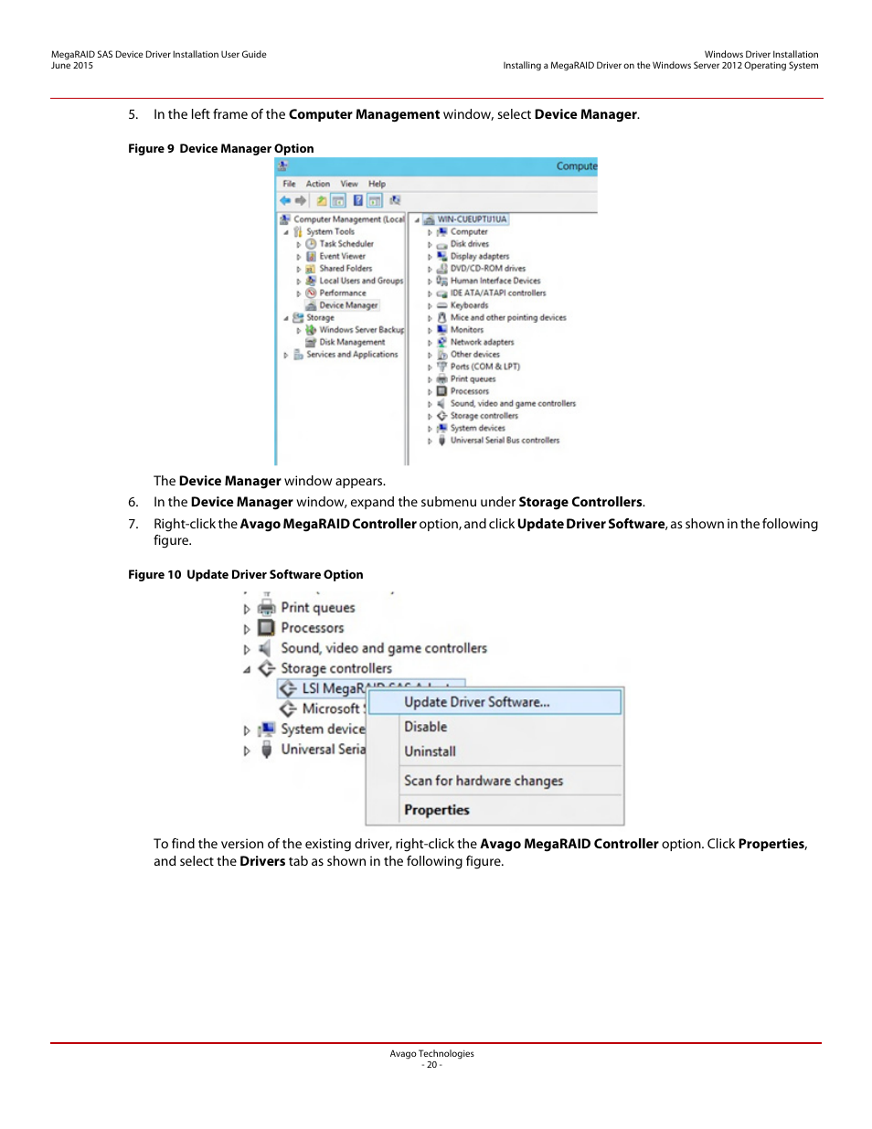 Avago Technologies MegaRAID SAS 9341-4i User Manual | Page 20 / 72