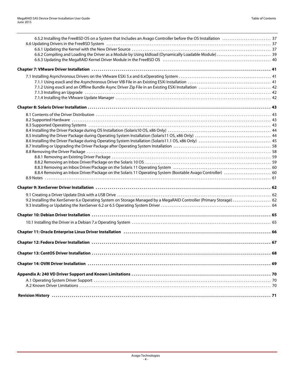 Avago Technologies MegaRAID SAS 9341-4i User Manual | Page 4 / 72