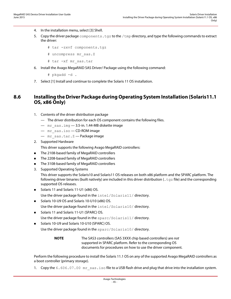 Avago Technologies MegaRAID SAS 9341-4i User Manual | Page 45 / 72