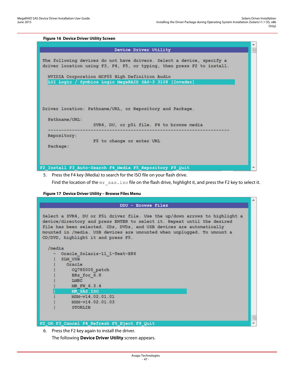Avago Technologies MegaRAID SAS 9341-4i User Manual | Page 47 / 72