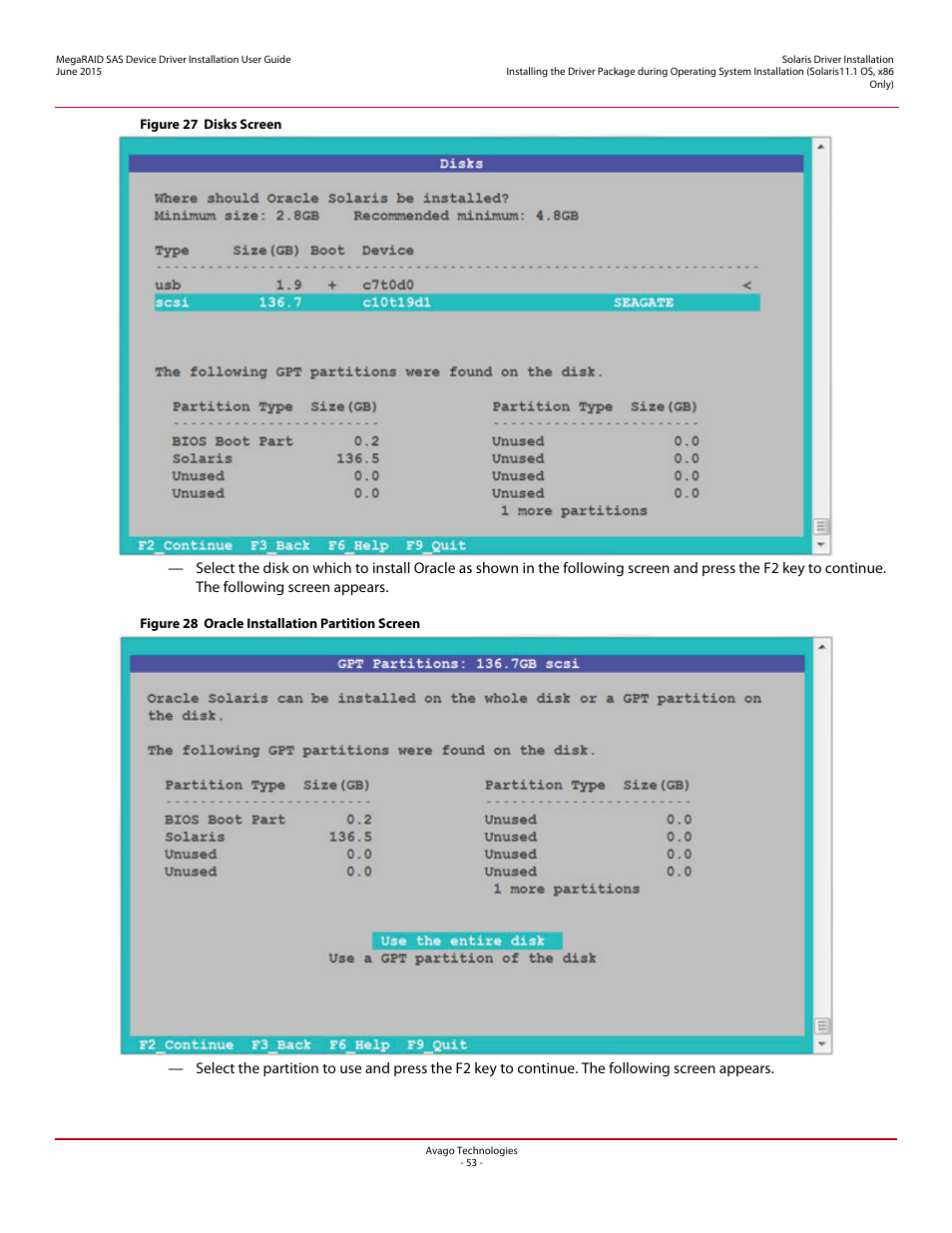 Avago Technologies MegaRAID SAS 9341-4i User Manual | Page 53 / 72