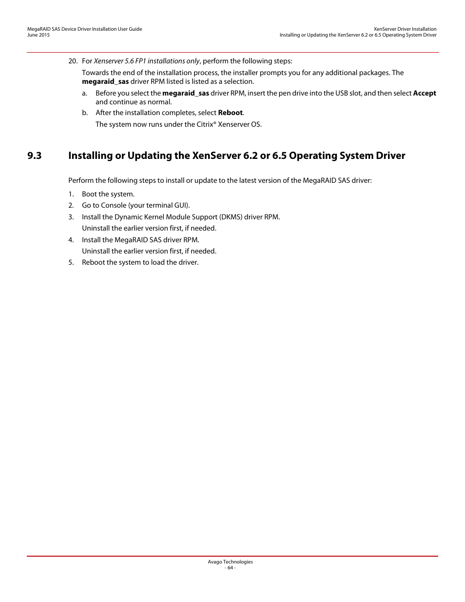 Avago Technologies MegaRAID SAS 9341-4i User Manual | Page 64 / 72