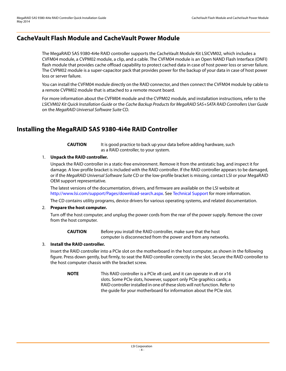 Avago Technologies MegaRAID SAS 9380-4i4e User Manual | Page 4 / 7