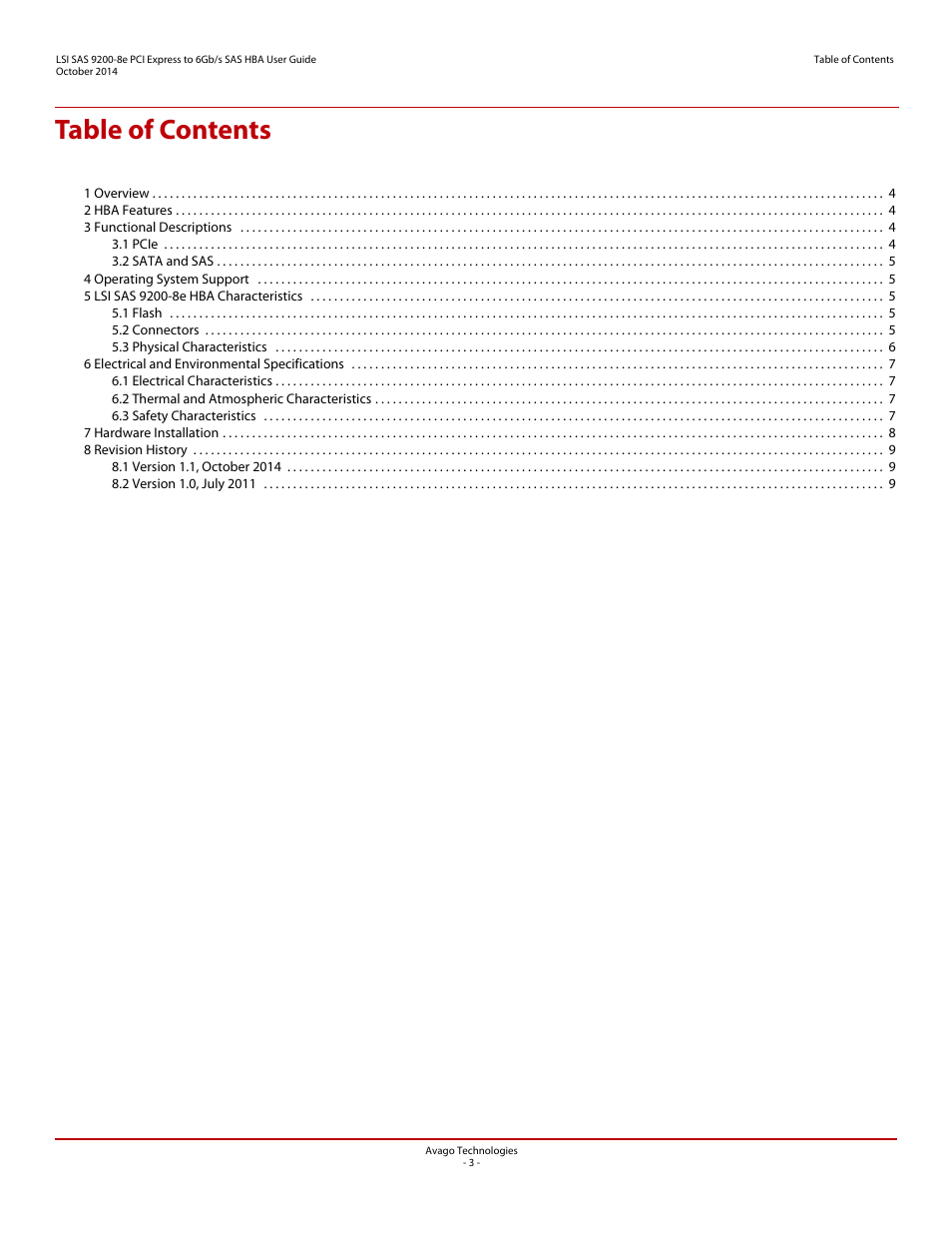 Avago Technologies SAS 9200-8e Host Bus Adapter User Manual | Page 3 / 10