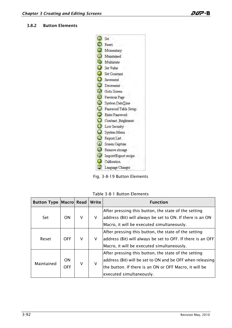 2 button elements | Delta Electronics DELTA DUP-B User Manual | Page 113 / 491