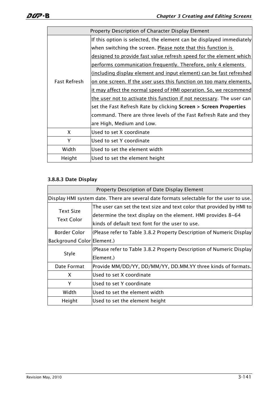 3 date display | Delta Electronics DELTA DUP-B User Manual | Page 162 / 491