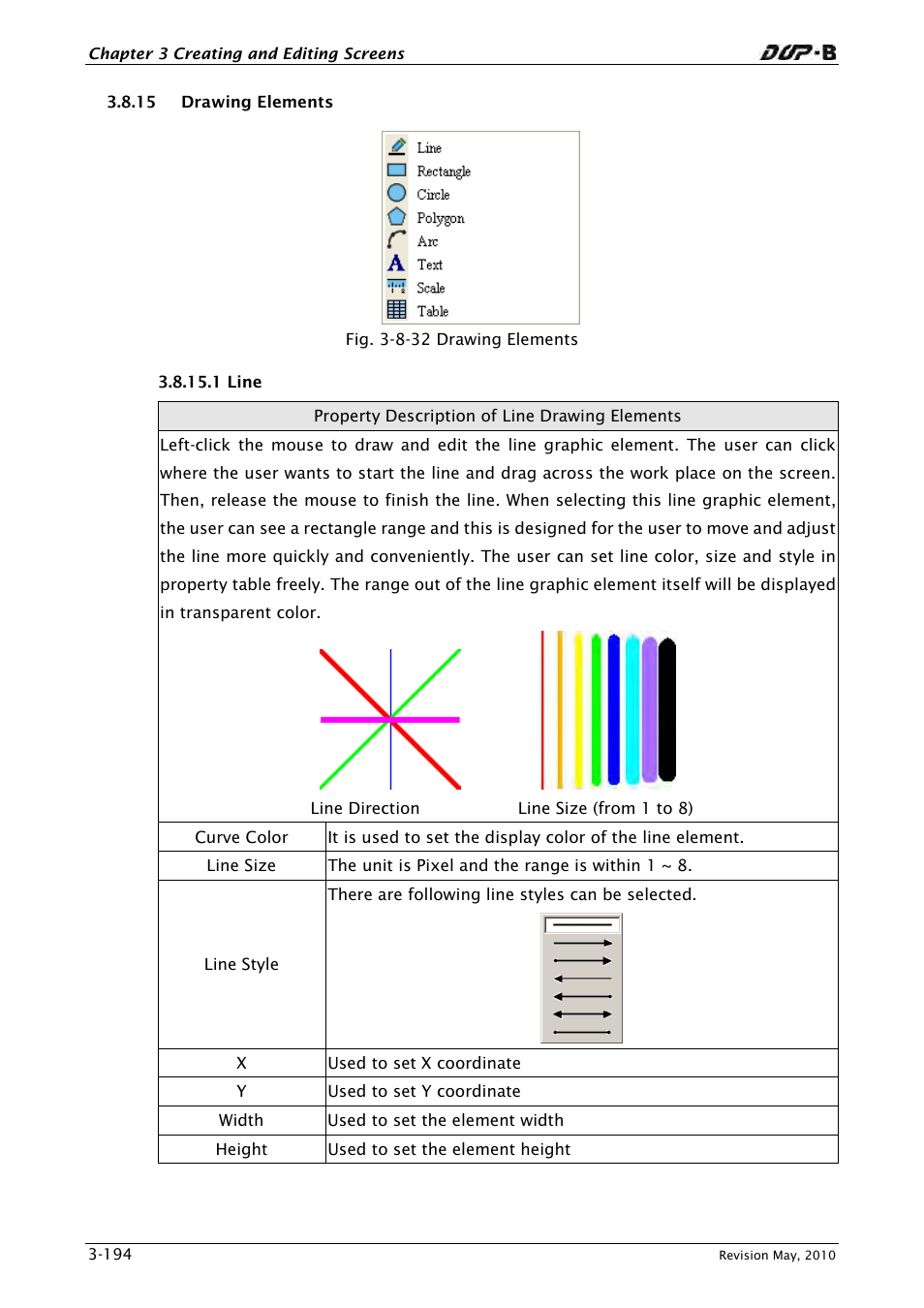 15 drawing elements, 1 line | Delta Electronics DELTA DUP-B User Manual | Page 215 / 491