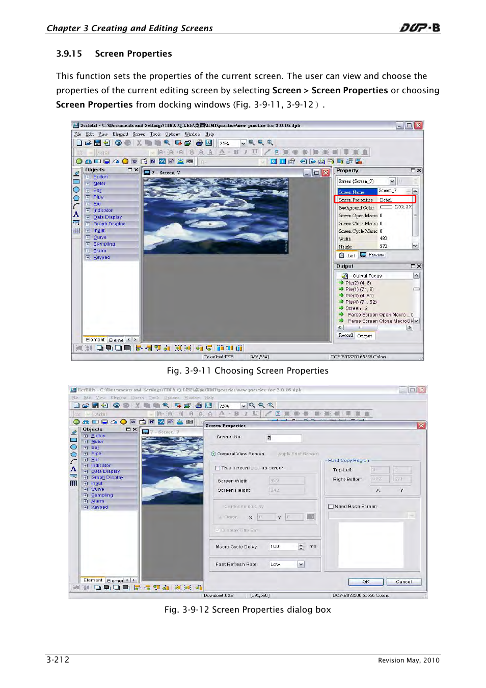 15 screen properties | Delta Electronics DELTA DUP-B User Manual | Page 233 / 491