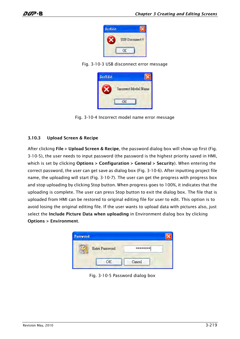 3 upload screen & recipe | Delta Electronics DELTA DUP-B User Manual | Page 240 / 491