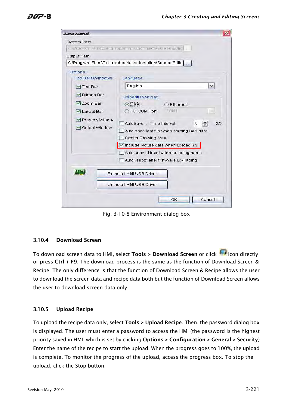 4 download screen, 5 upload recipe | Delta Electronics DELTA DUP-B User Manual | Page 242 / 491