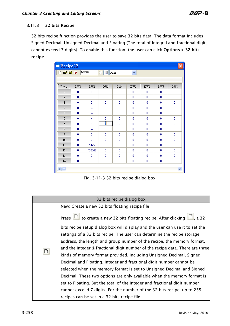 8 32 bits recipe | Delta Electronics DELTA DUP-B User Manual | Page 279 / 491