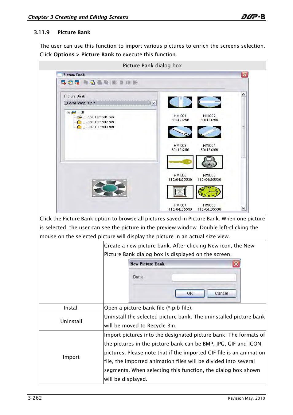 9 picture bank | Delta Electronics DELTA DUP-B User Manual | Page 283 / 491
