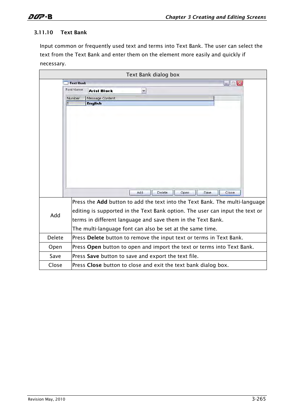 10 text bank | Delta Electronics DELTA DUP-B User Manual | Page 286 / 491