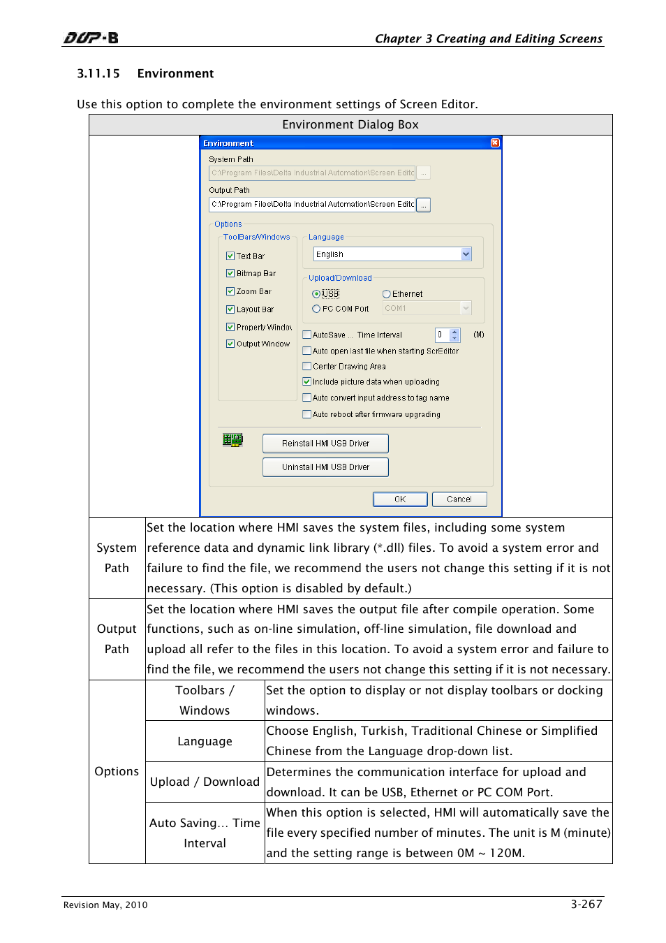 15 environment | Delta Electronics DELTA DUP-B User Manual | Page 288 / 491