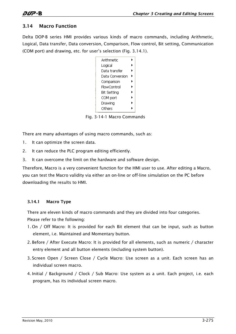 14 macro function, 1 macro type | Delta Electronics DELTA DUP-B User Manual | Page 296 / 491