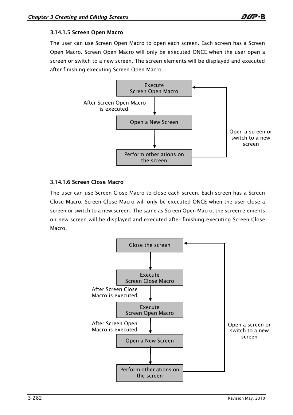 5 screen open macro, 6 screen close macro | Delta Electronics DELTA DUP-B User Manual | Page 303 / 491
