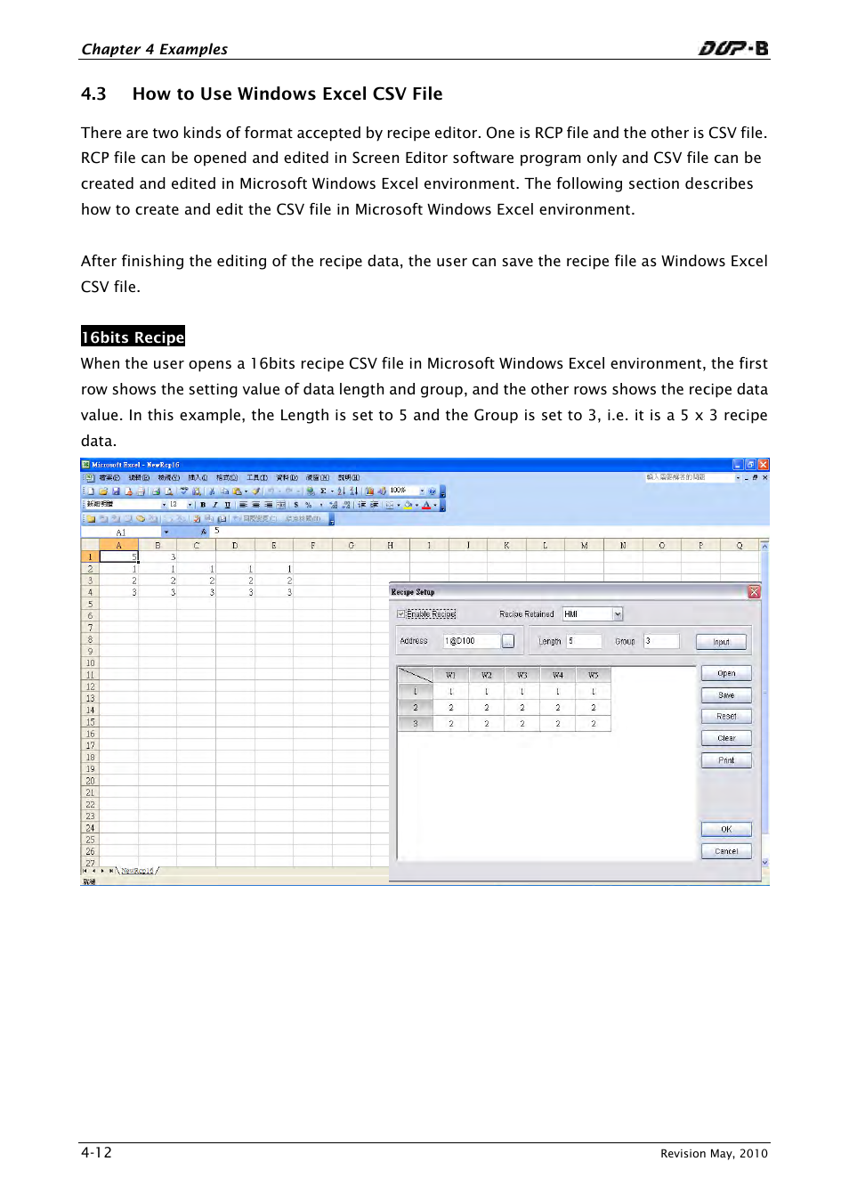 3 how to use windows excel csv file | Delta Electronics DELTA DUP-B User Manual | Page 411 / 491