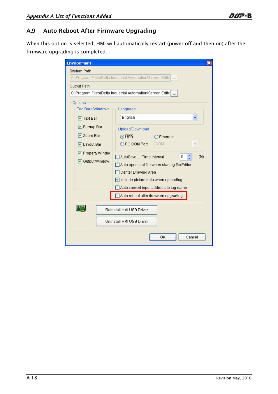 A.9 auto reboot after firmware upgrading | Delta Electronics DELTA DUP-B User Manual | Page 477 / 491