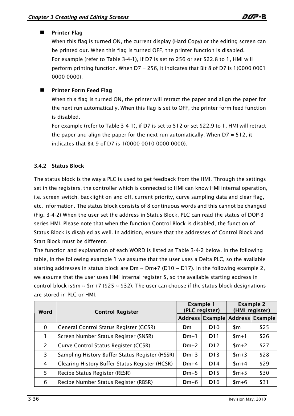 2 status block | Delta Electronics DELTA DUP-B User Manual | Page 57 / 491