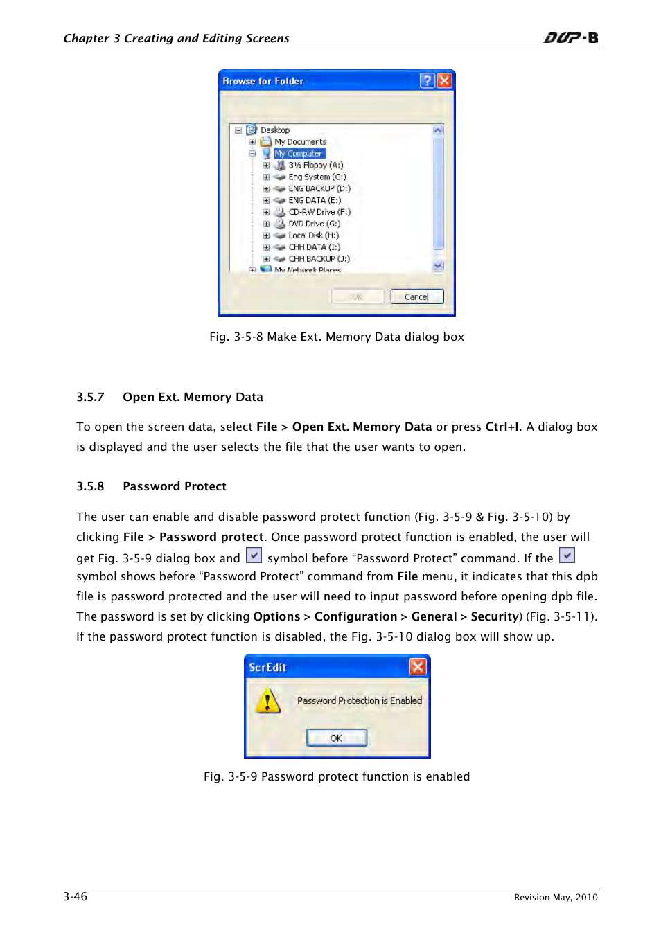 7 open ext. memory data, 8 password protect | Delta Electronics DELTA DUP-B User Manual | Page 67 / 491