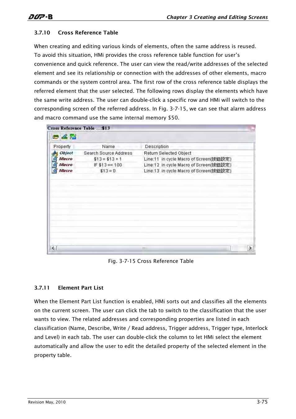 10 cross reference table, 11 element part list | Delta Electronics DELTA DUP-B User Manual | Page 96 / 491