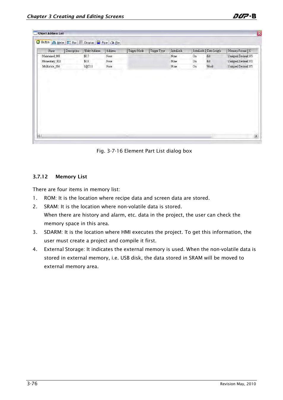 12 memory list | Delta Electronics DELTA DUP-B User Manual | Page 97 / 491