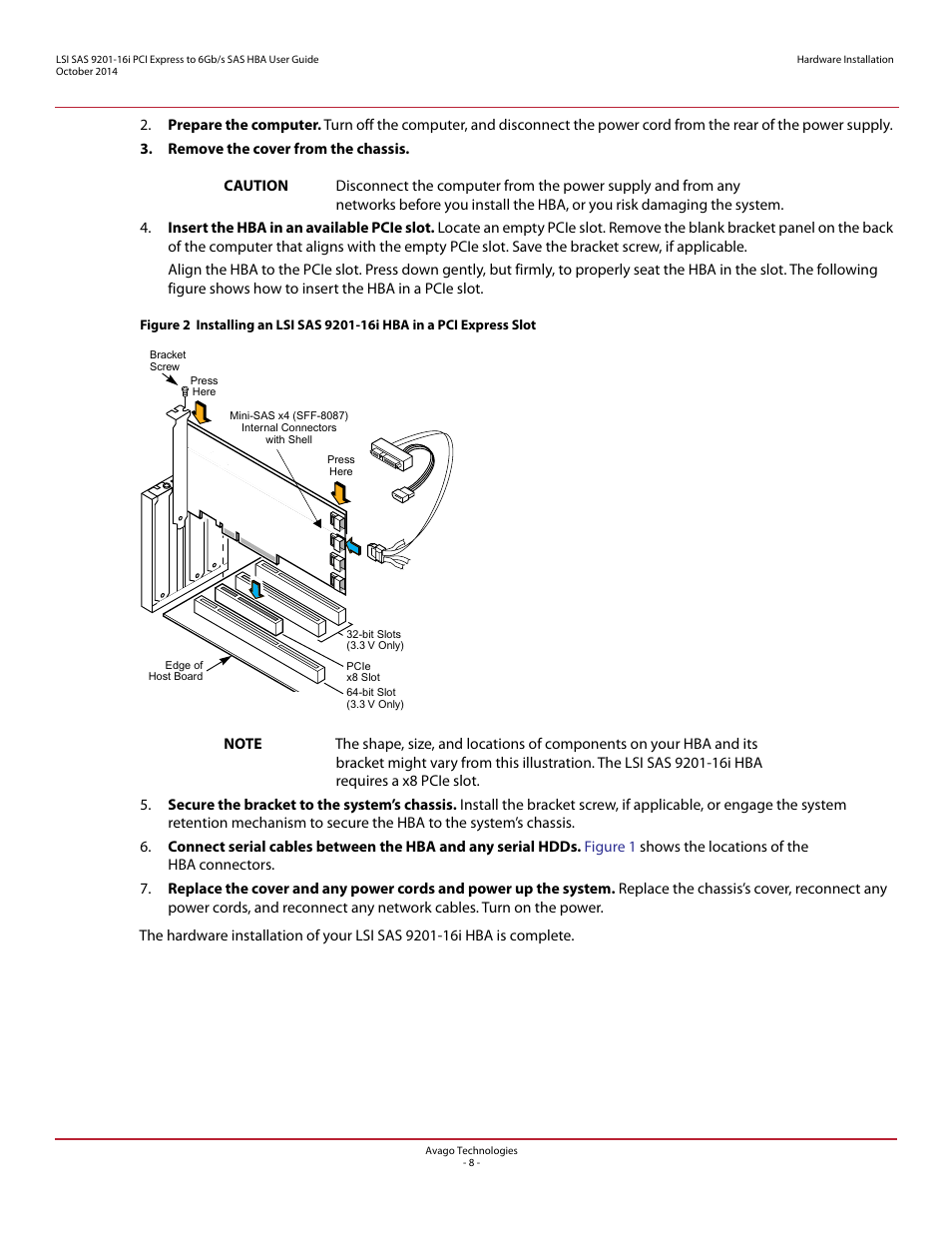 Avago Technologies SAS 9201-16i Host Bus Adapter User Manual | Page 8 / 10