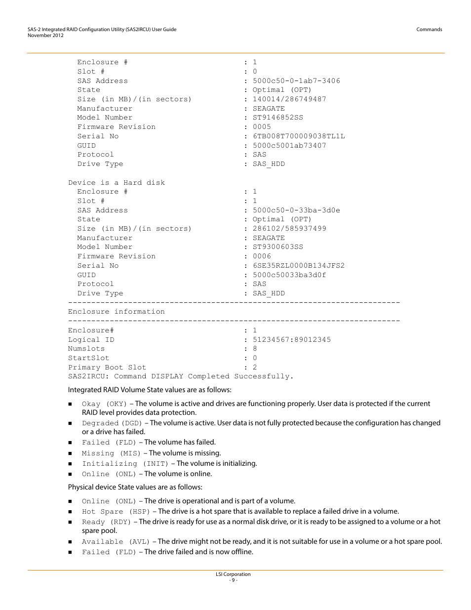Avago Technologies SAS 9207-4i4e Host Bus Adapter User Manual | Page 9 / 16