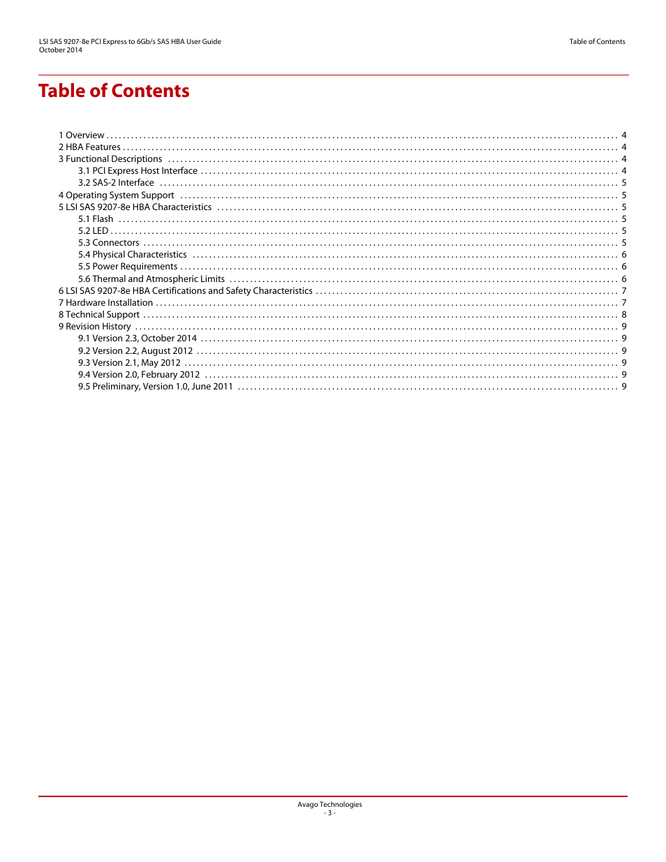 Avago Technologies SAS 9207-8e Host Bus Adapter User Manual | Page 3 / 10