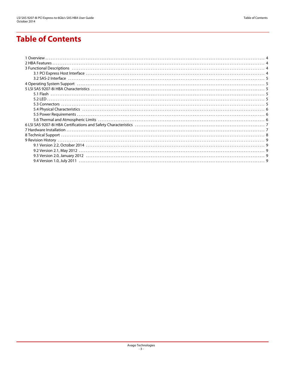 Avago Technologies SAS 9207-8i Host Bus Adapter User Manual | Page 3 / 10