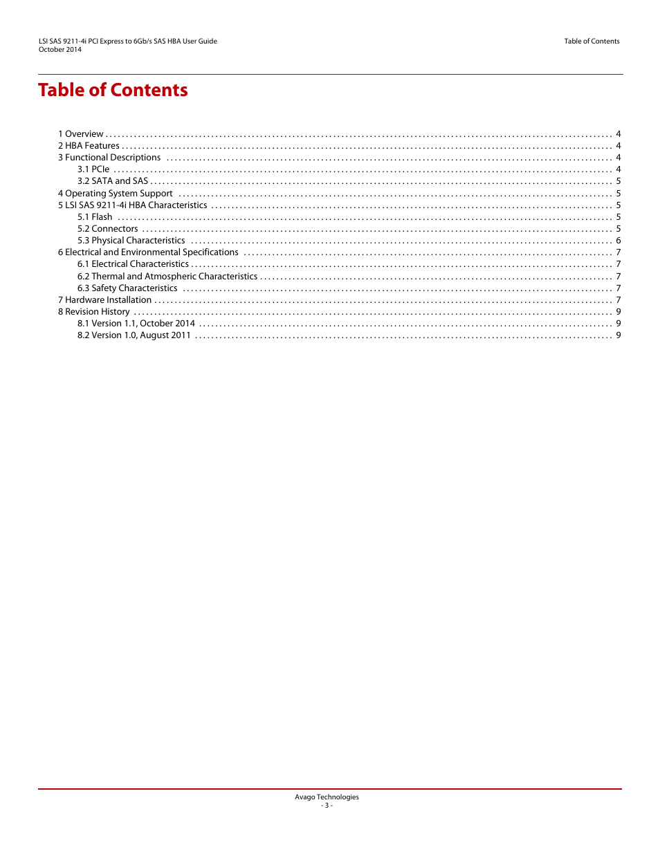 Avago Technologies SAS 9211-4i Host Bus Adapter User Manual | Page 3 / 10